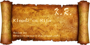 Klepács Rita névjegykártya